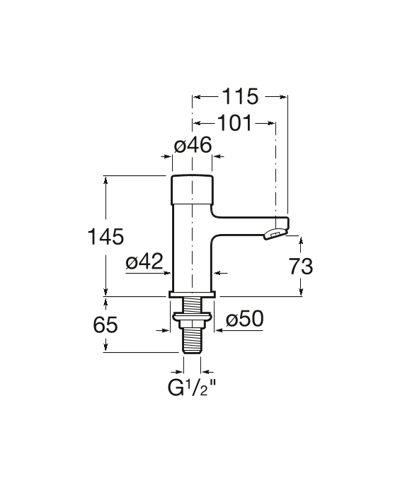кран для раковины SPRINT, автоматический, один подвод воды  ( хром )  