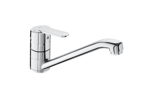 смеситель для кухни VICTORIA с поворотным изливом и гибкой подводкой  ( хром ) 