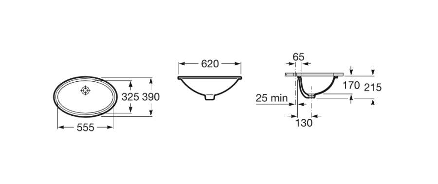 умывальник GRAND BERNA  / 62х39 /    ( бел )  