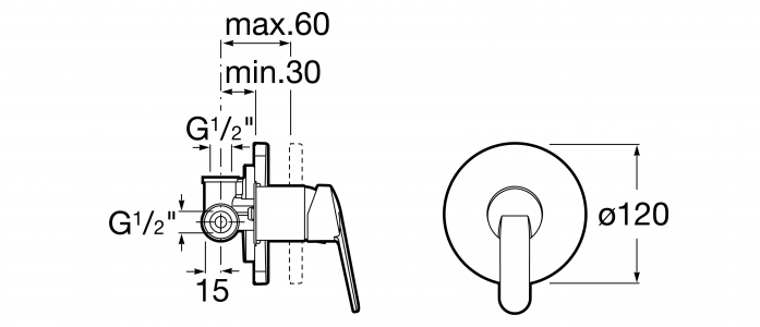 смеситель VICTORIA душ  ( хром )  