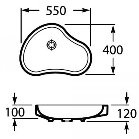 умывальник URBI 8  / 55х40 /   ( бел )  