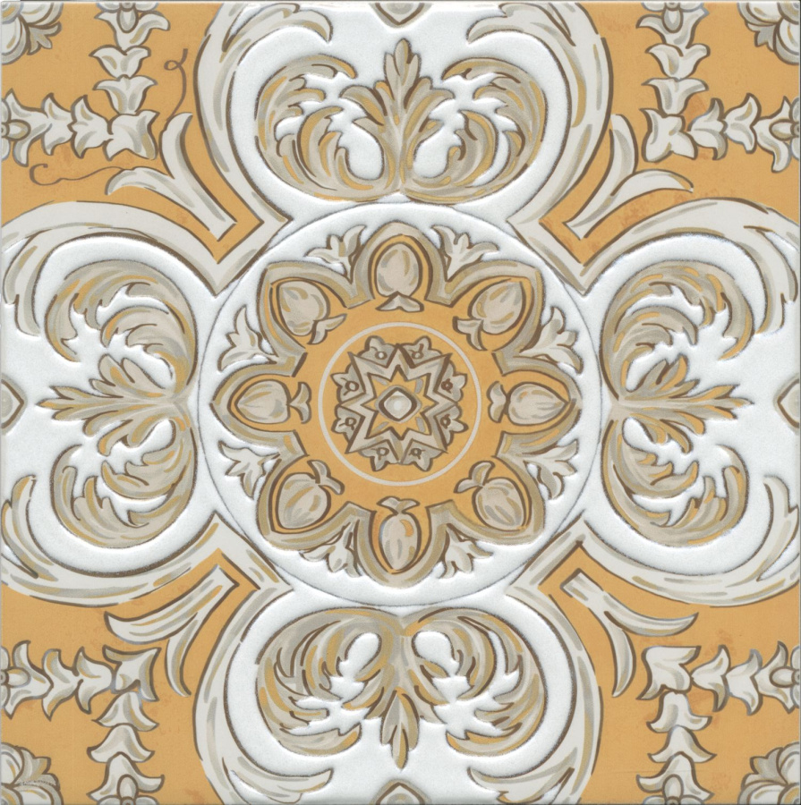 Декор Алмаш центр жёлтый 30х30 