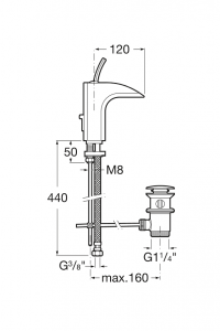 смеситель EVOL раковина,с донным клапаном   ( хром )  