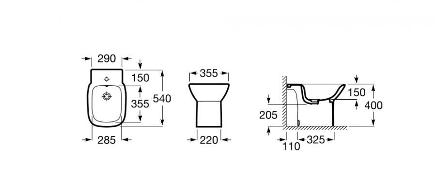 биде Debba напольное  / 54х35,5 /   ( бел )  