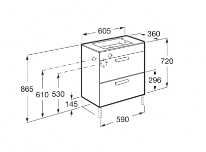 модуль Debba для умывальника 60 см, 2 ящика  ( бел .  )  