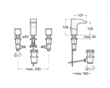 смеситель THESIS на раковину  ( хром )  