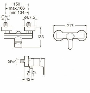смеситель L20 для душа без аксессуаров  ( хром )  