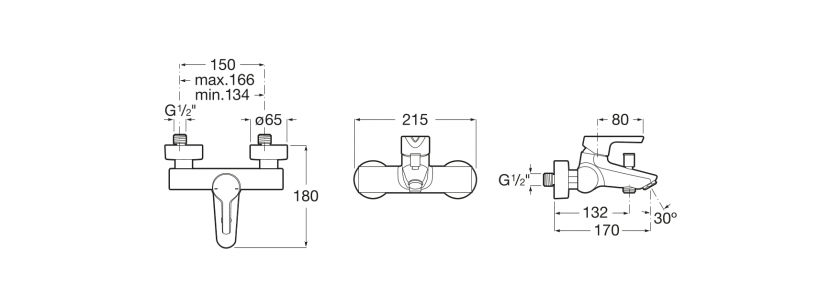 смеситель для ванны-душа MALVA без акс .  ( хром )  