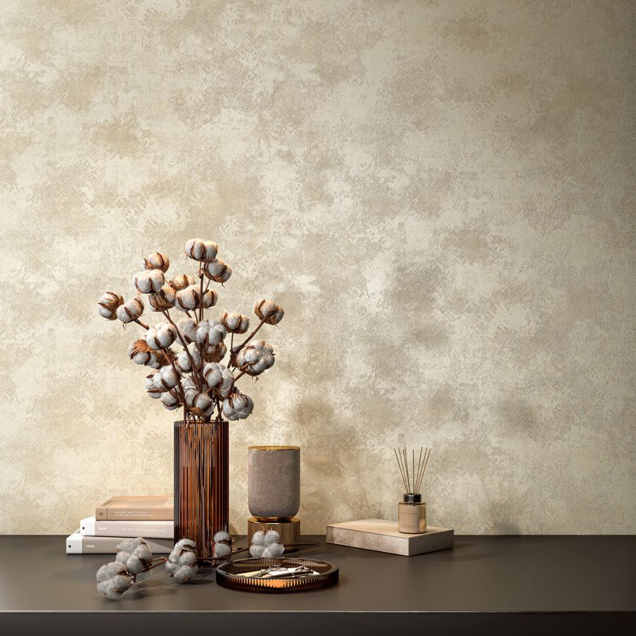 Обои виниловые на флизелиновой основе Ренессанс мотив, жёлтый 