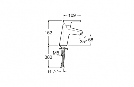 смеситель для раковины MALVA гладий корпус  ( хром )  