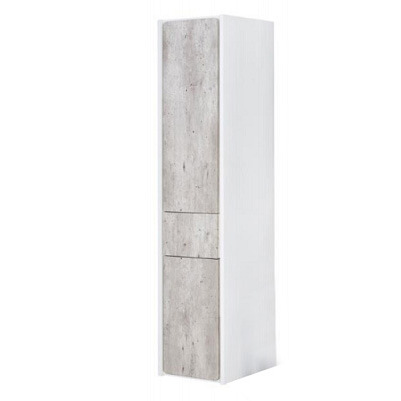 пенал подвесной RONDA правый,петли с доводч . 1ящик / 32х33,3х139 /  ( бетон / белый глянец ) 